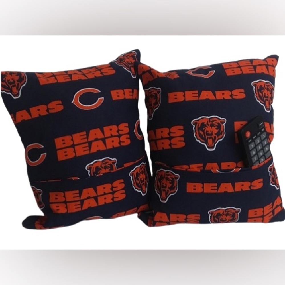 2 Custom Made Chicago Bears Pillows